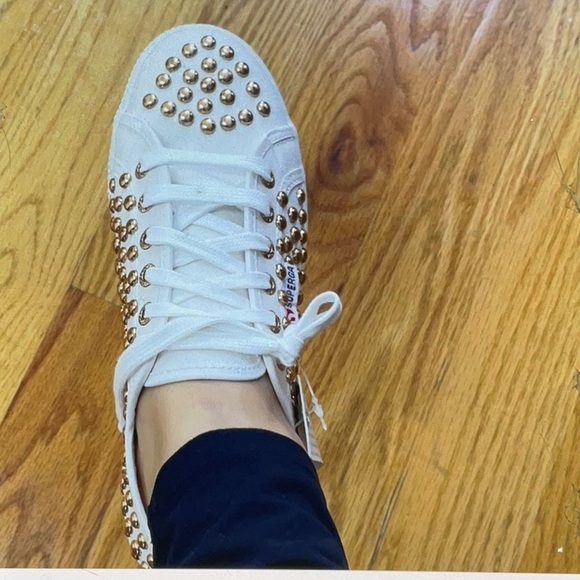 🌼Spring Sale🌼 Superga White Gold Stud Platform CanvasSneakers NIB NWOT Size9.5 - Picture 12 of 16